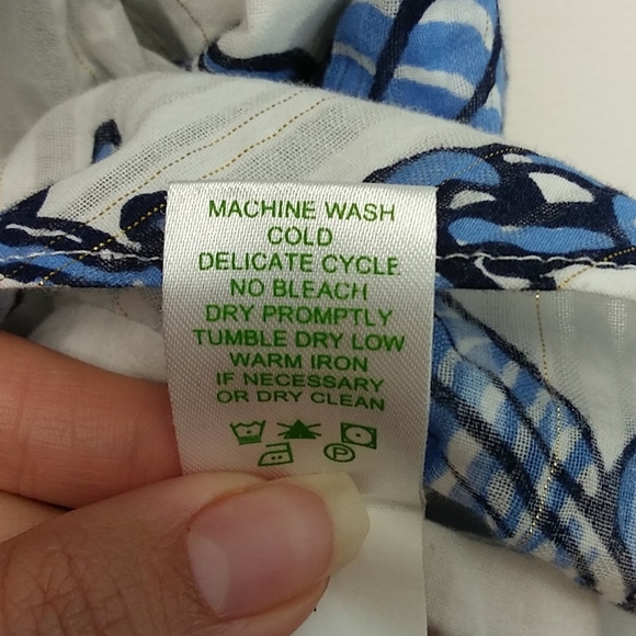 Lilly Pulitzer White and Blue Seashell Off Shoulder Dress - Picture 9 of 13